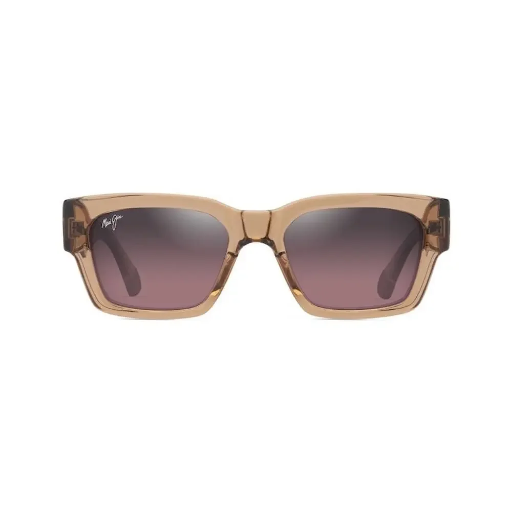 MAUI JIM Beige Brown Tan Kenui Clear Acetate Frame $399 Polarized Sunglasses